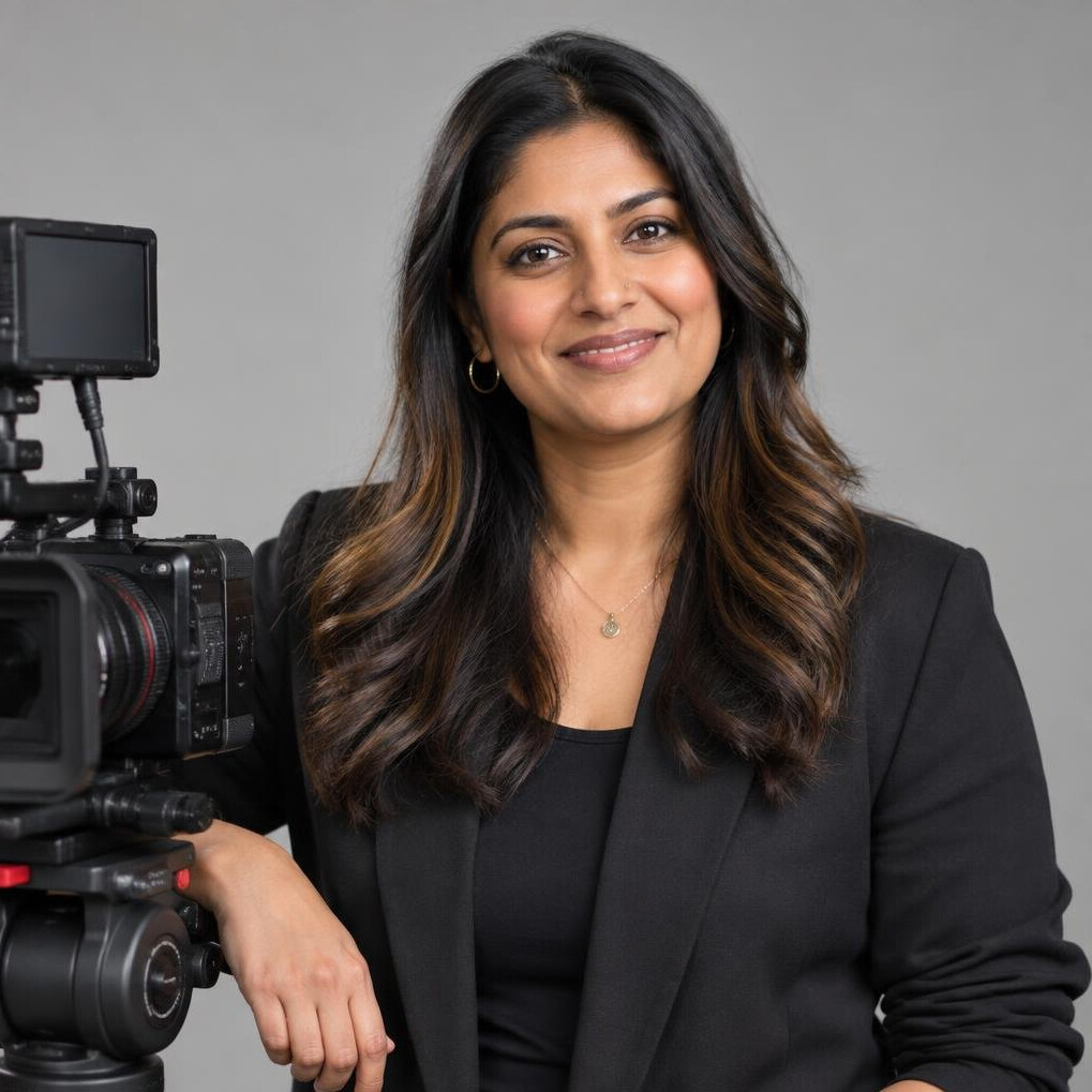 Portrait of a South Asian British female camera operator